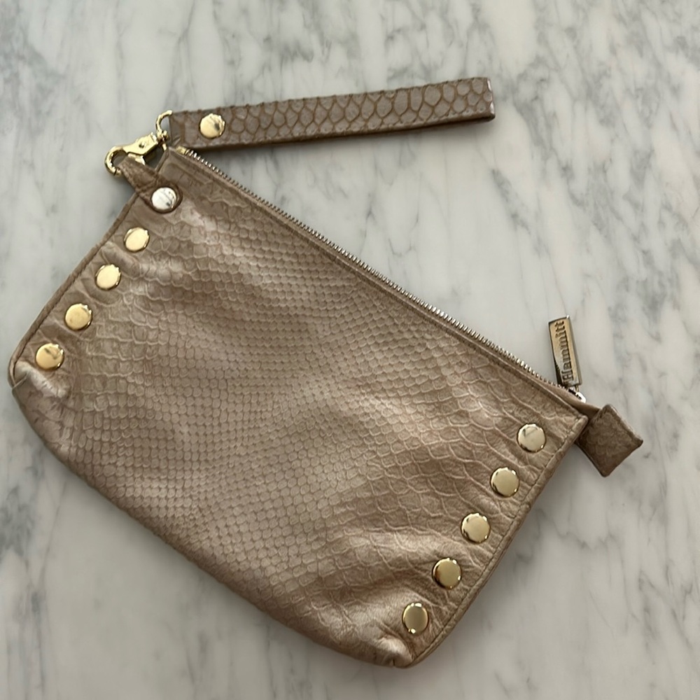 Hammitt Gold and Tan Clutch